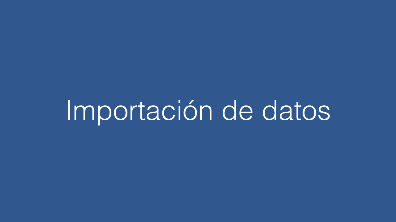 Importacion de datos