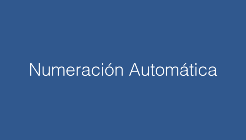 Numeración Automática