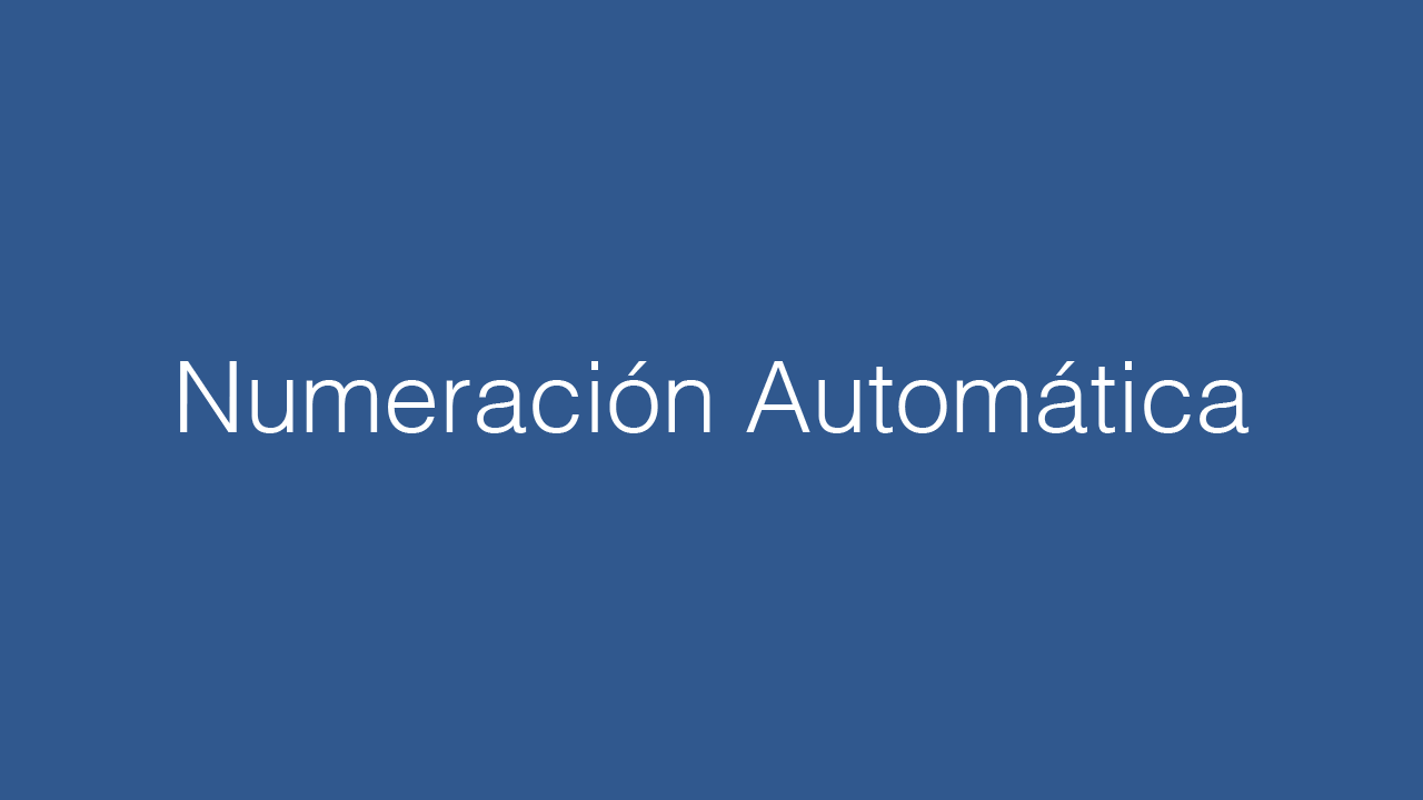 Numeración Automática