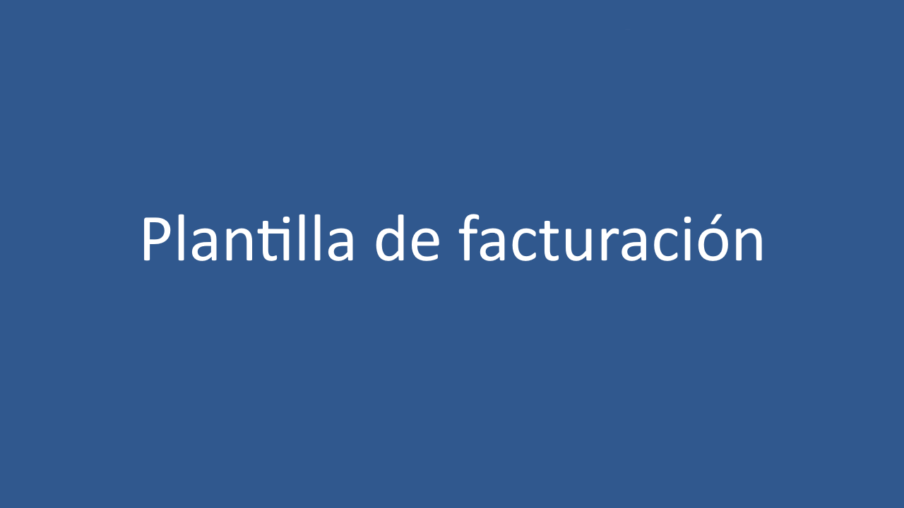 Plantilla de facturación