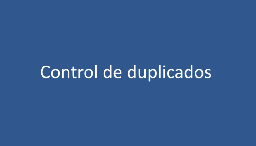 Control de duplicados