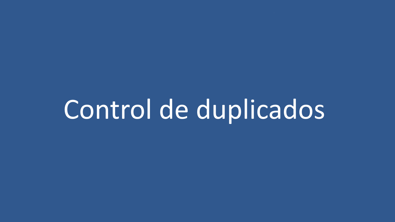 Control de duplicados