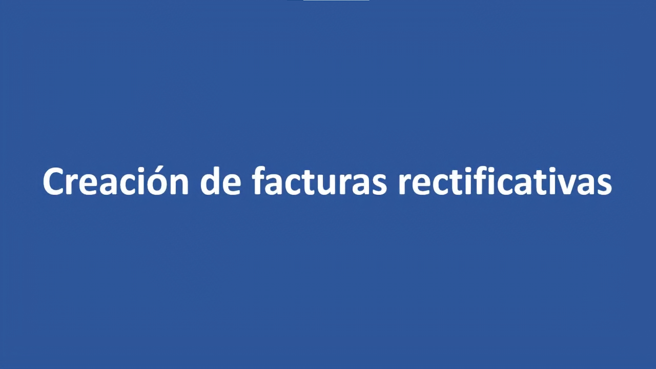 Creación de facturas rectificativas