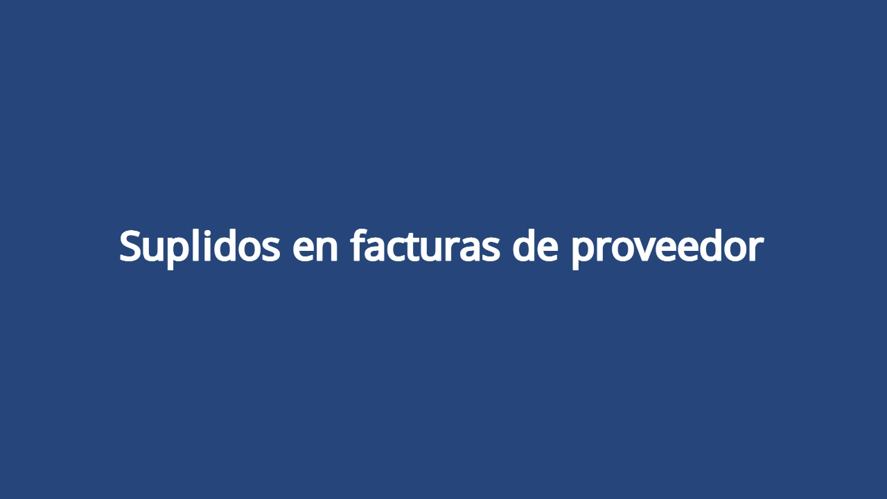 Suplidos en facturas de proveedor