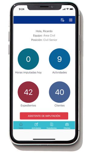 App iusUp pantalla principal