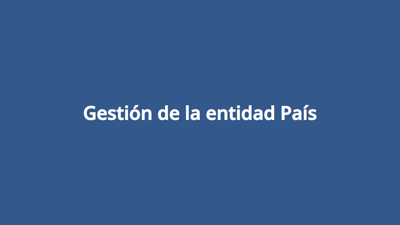 Gestión de la entidad País